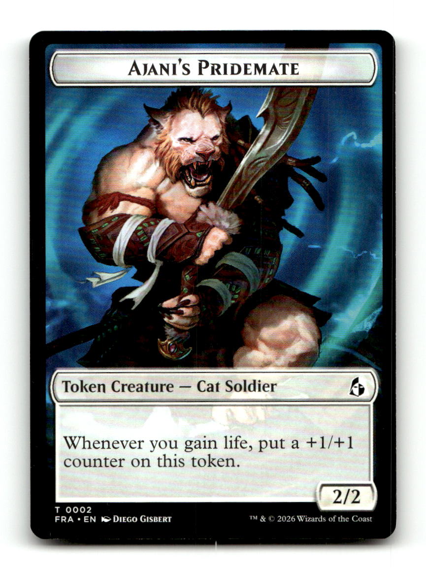 Ajani's Pridemate // Ajani Resolute Double-Sided Token [FRA - 2 // 16] NM