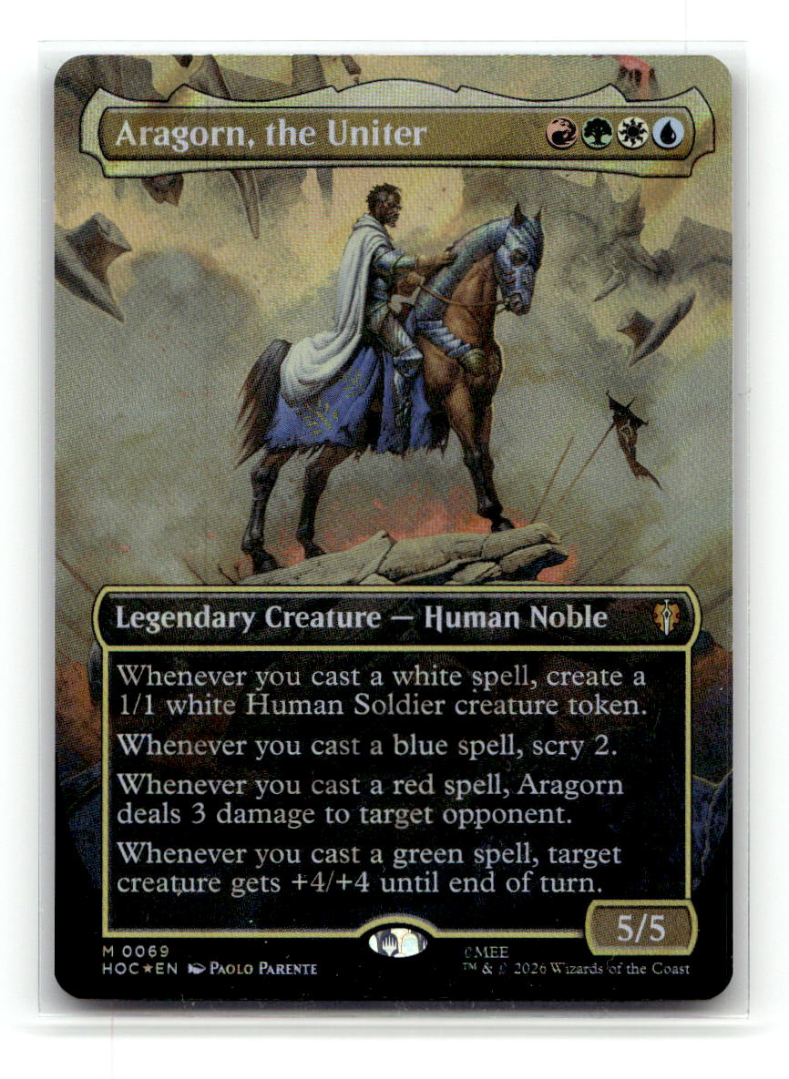Aragorn, the Uniter (Borderless) (Surge Foil) [HOC - 69] NM